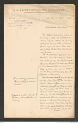 k.k. naturhistorisches Hofmuseum, Intendanzakten 1885-1896 (Hauer), Aktenzahl Z.193/1892, Seite 1